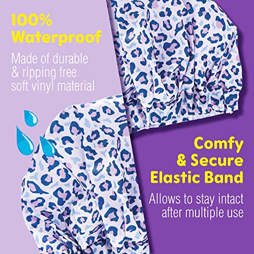 Red By Kiss Kids Shower Cap Reusable Waterproof Washable Hair Caps For Kids Shower Caps For Boys And Girls (Leopard) #TOP3