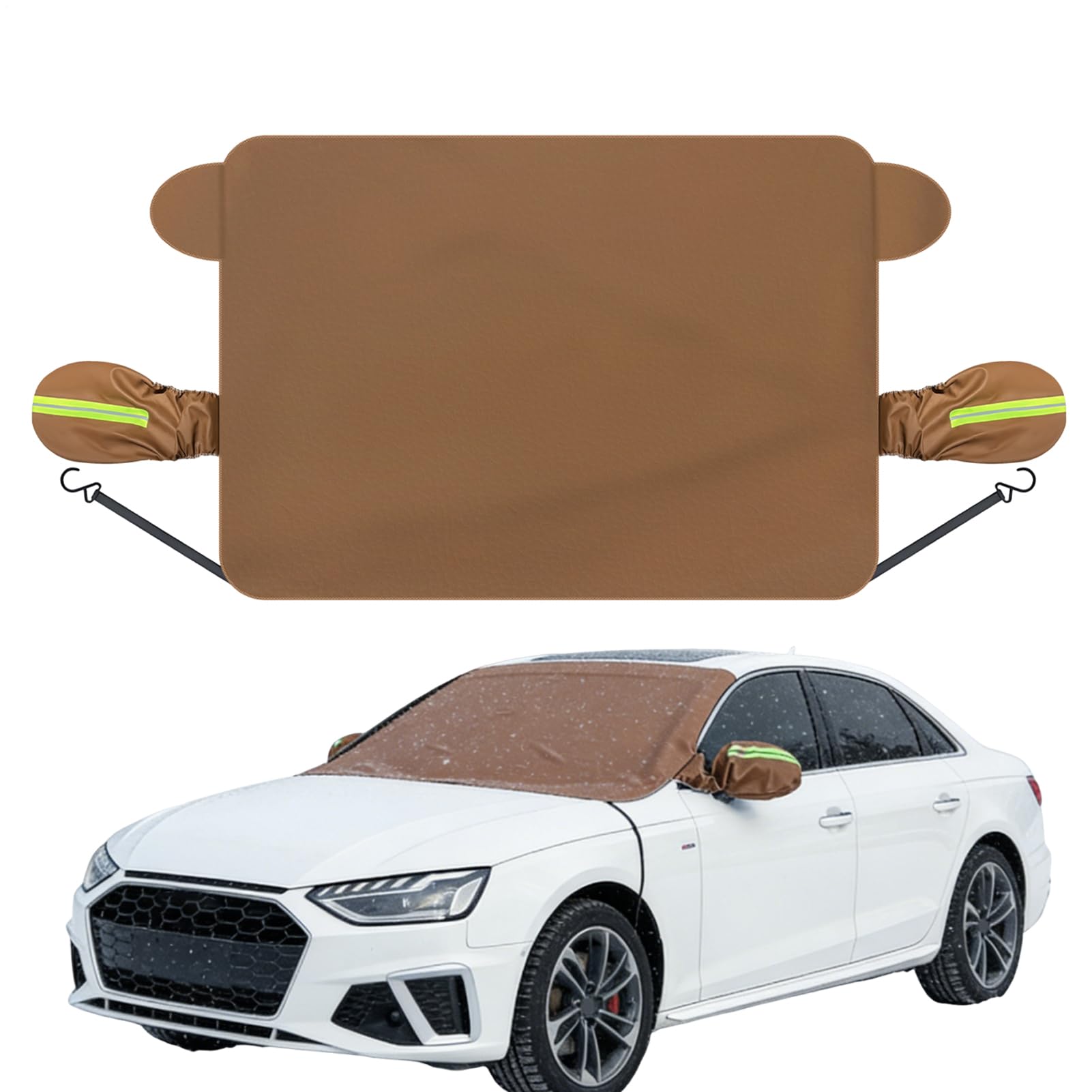 Housse de Pare-brise Anti-Gel et Neige Accessoires Auto Épaissis en Cuir PU