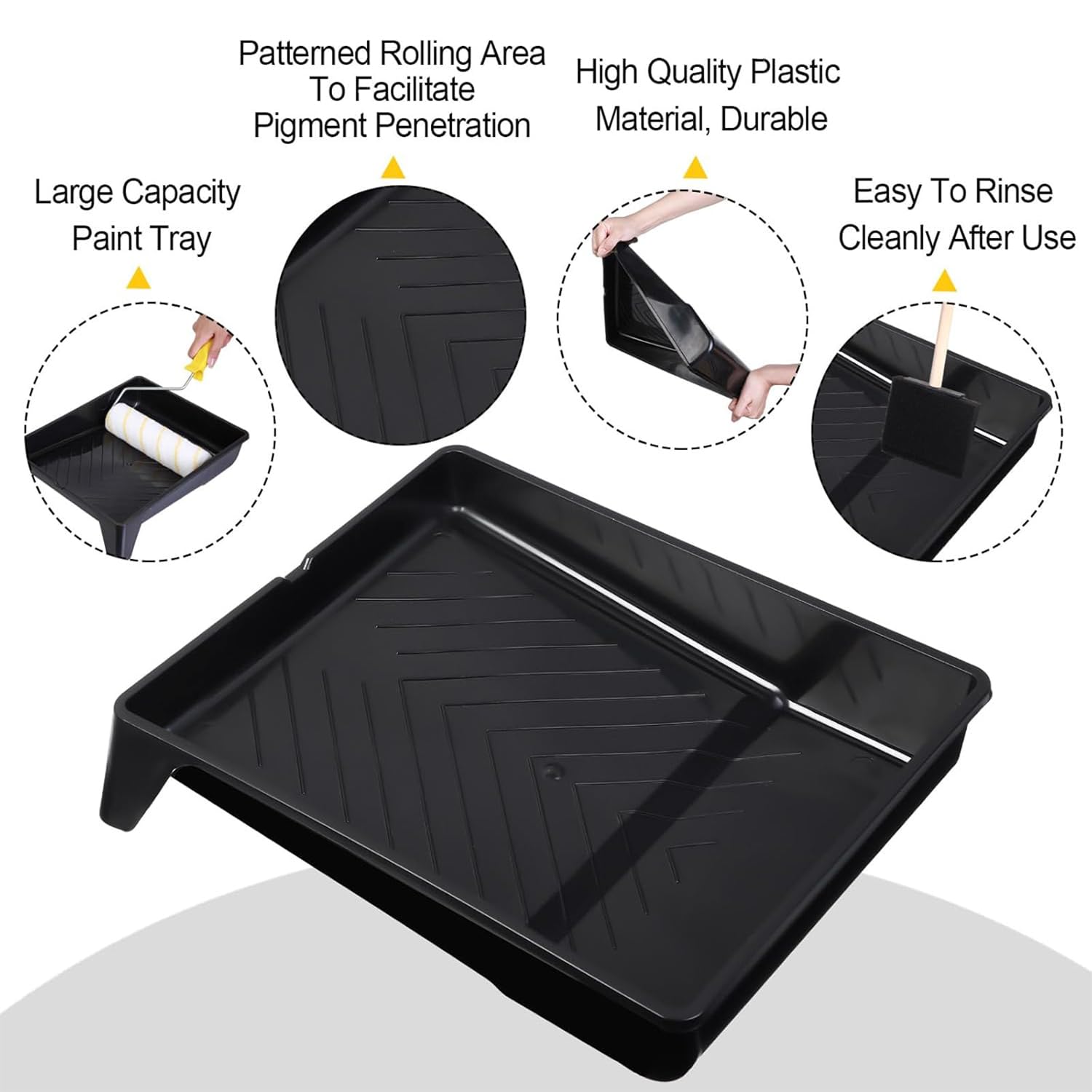 ACEBON Kit de rodillos de pintura profesional de 11 piezas, rodillos de 9 y 4 pulgadas con poste de extensión y bandeja, resistente para paredes, techo, puertas, molduras, cobertura rápida y uniforme
