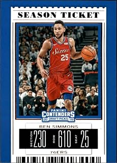 2019-20 Contenders Draft Picks Season Ticket #3 Ben Simmons Philadelphia 76ers Official Panini NCAA Collegiate Basketball Card (any streak on scan is NOT on the card)