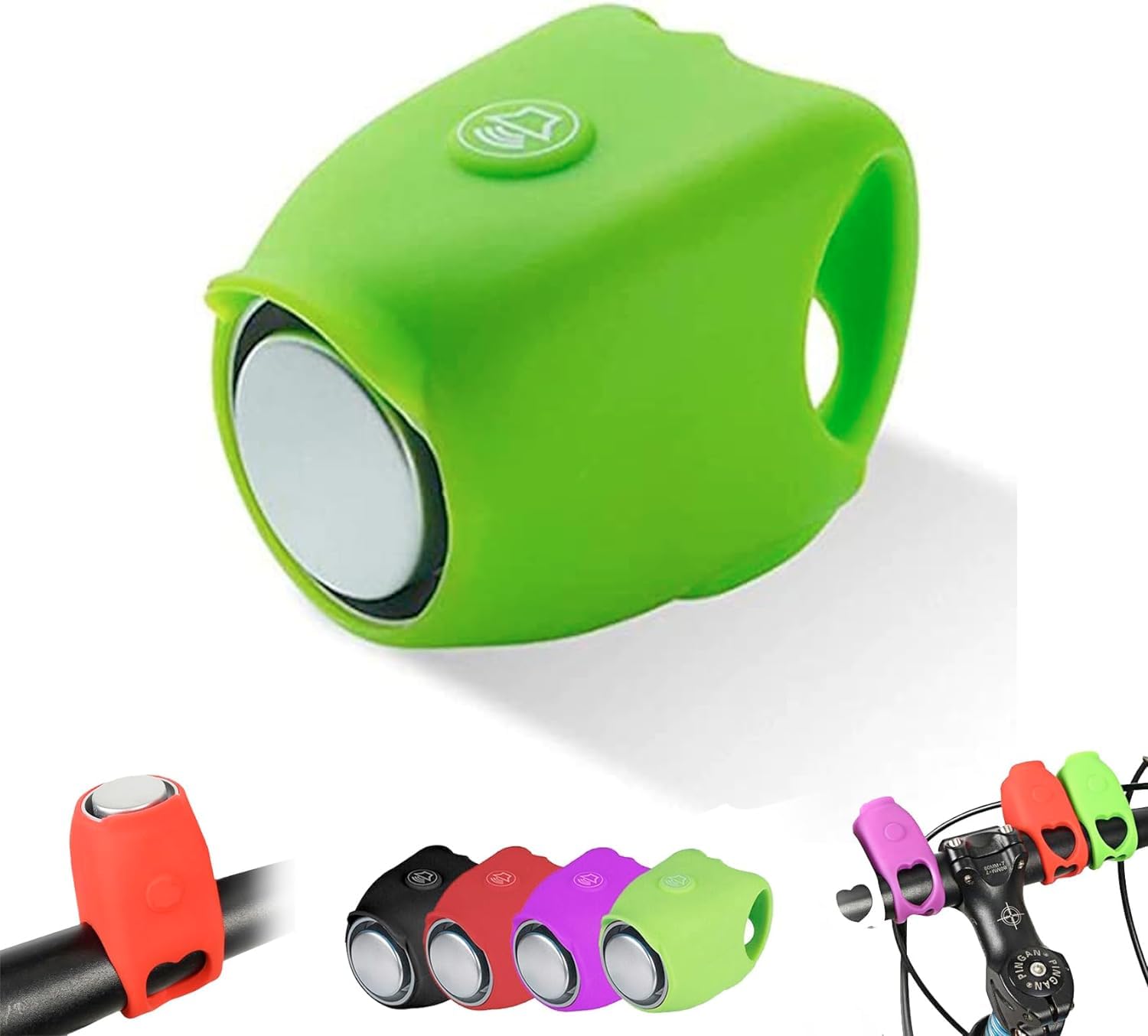 Super Bike Horn, Super Bike Horn Train Sound, Newest Super Bicycle Horn with Loud Sound, 90db Water-Resistant Electric Bike Horn Electric Motorbike Cycling Bells Horn for Adults Kids (Green)