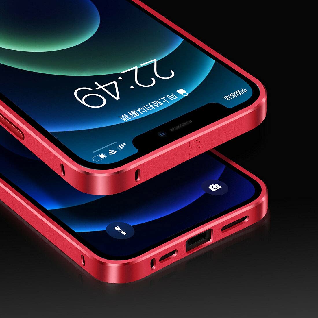 XWCG Cover per iPhone 12/12 Mini/12 PRO Max Case Morbido Silicone Custodia TPU AntiGraffio Custodia in Corno da Diavolo 3D Antiurti Anti Impronta Digitale Back Cover,Rosso,X/XS