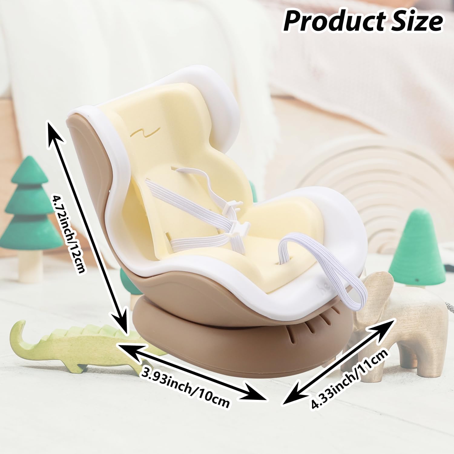 Doll Car Seat for Labubu with Air Vent Clip & Desktop Stand, Display Stand for Vehicle or Desktop Decoration, Car Ornament for Blind Box Fans, Collectors(for 17cm doll, NO Doll)