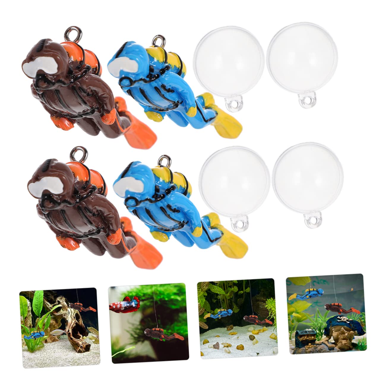 3 Ensembles Figurines De Plongeurs Flottants Décorations pour Aquariums Ornements Décoratifs pour Réservoirs Eau Douce Création Un Paysage sous Marin Adorable 4 Pièces * 3
