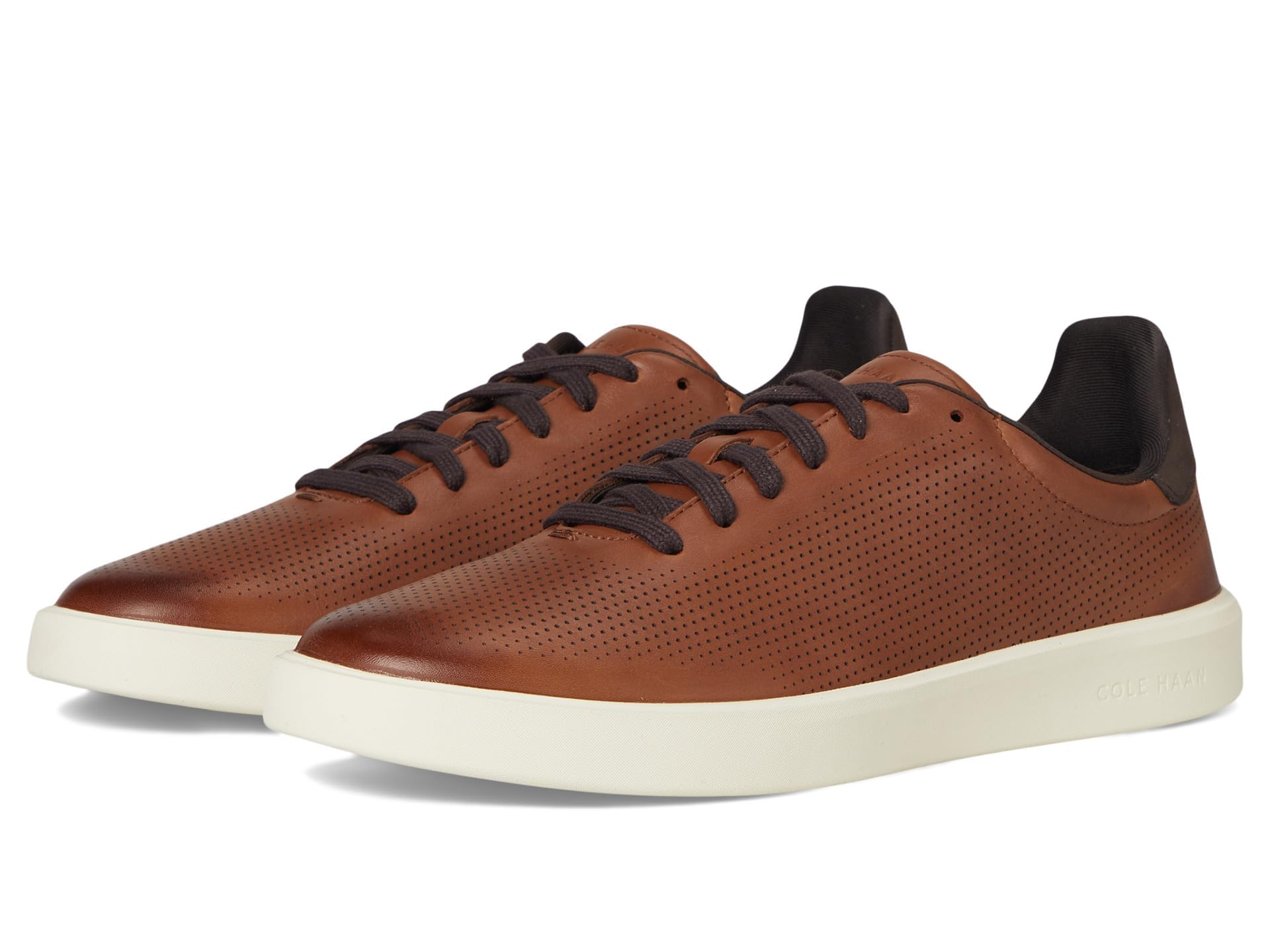 Cole Haan Men's Grand Crosscourt Daily Laser Sneakers, British Tan Dark Chocolate Ivory, 10 UK