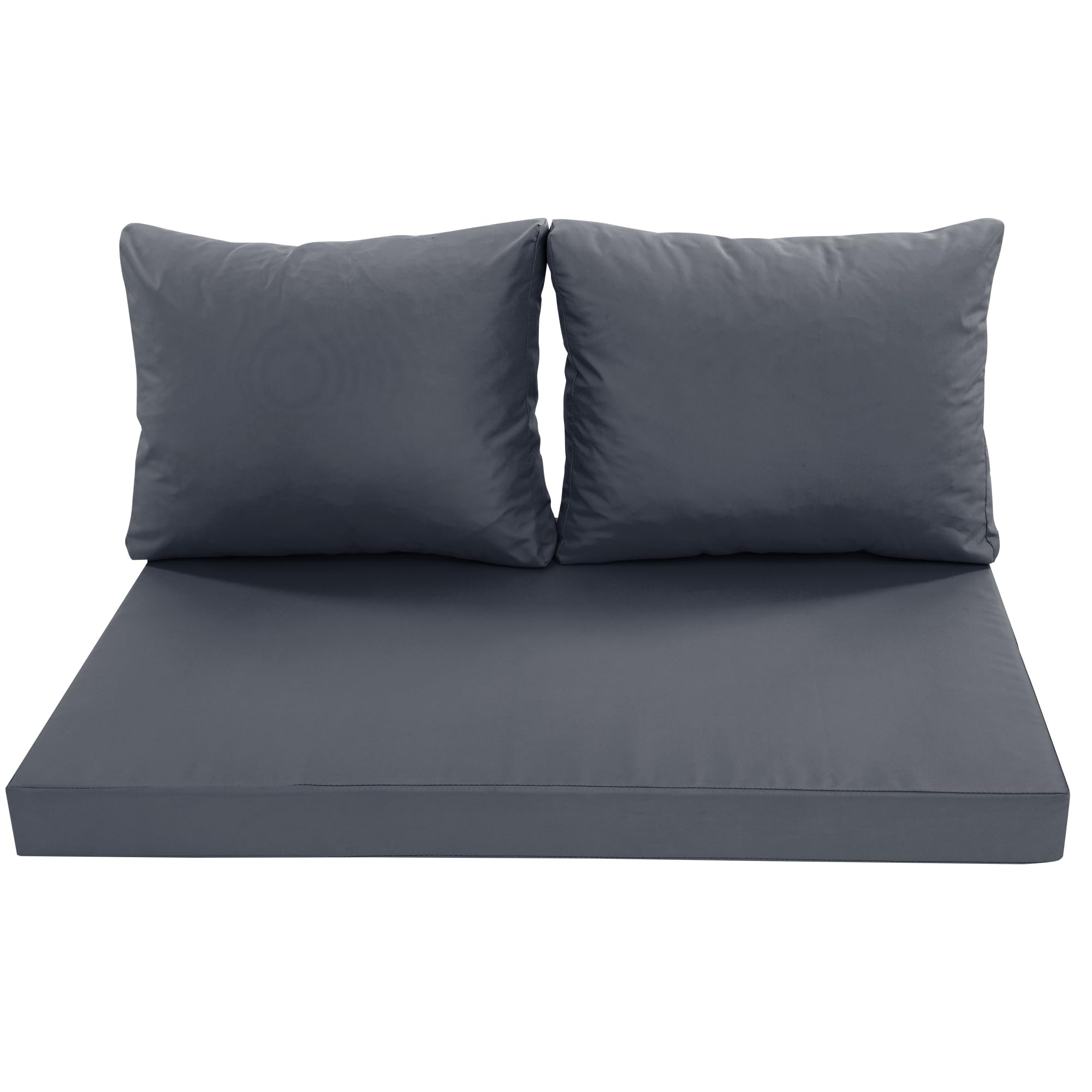 Outdoor Loveseat Cushions, Waterproof Weather & Fade Resistant Seat and Backrest Cushion Set for Patio Furniture, 46 x 26 Inch, Dark Grey