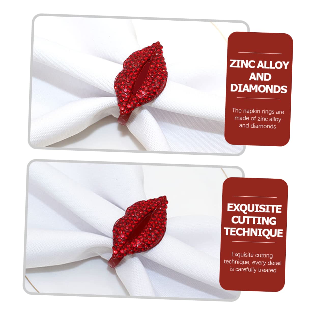 Alipis 3 Series Anillos De Servilleta De Hebillas Decorativas para De San Valentín Soporte De Servilleta De Elegante Accesorios para Eventos Y Decoración De Mesa 4 Piezas X 3