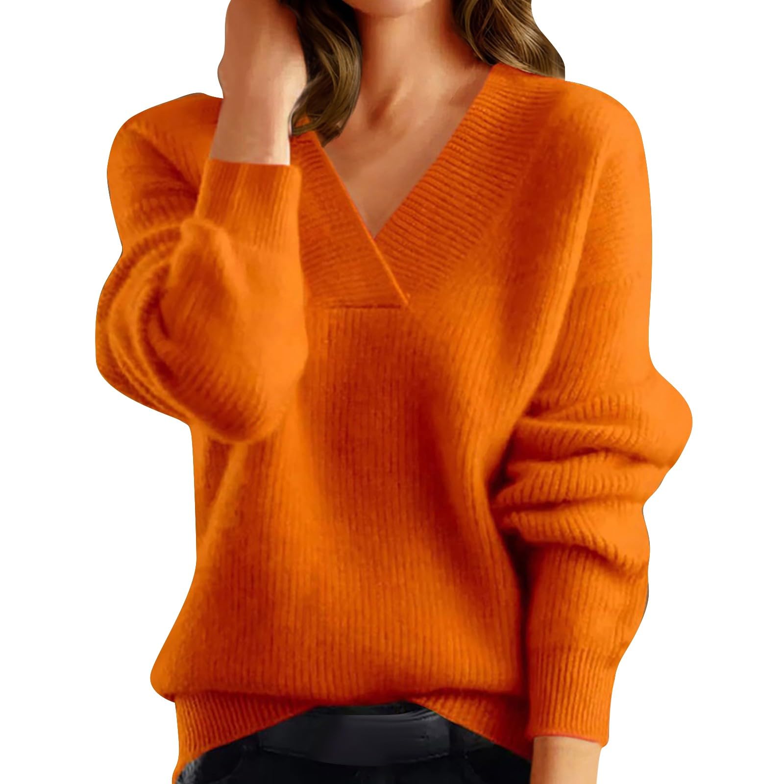 SHEIN Essnce Maglione casual da donna con scollo a V e maniche lunghe