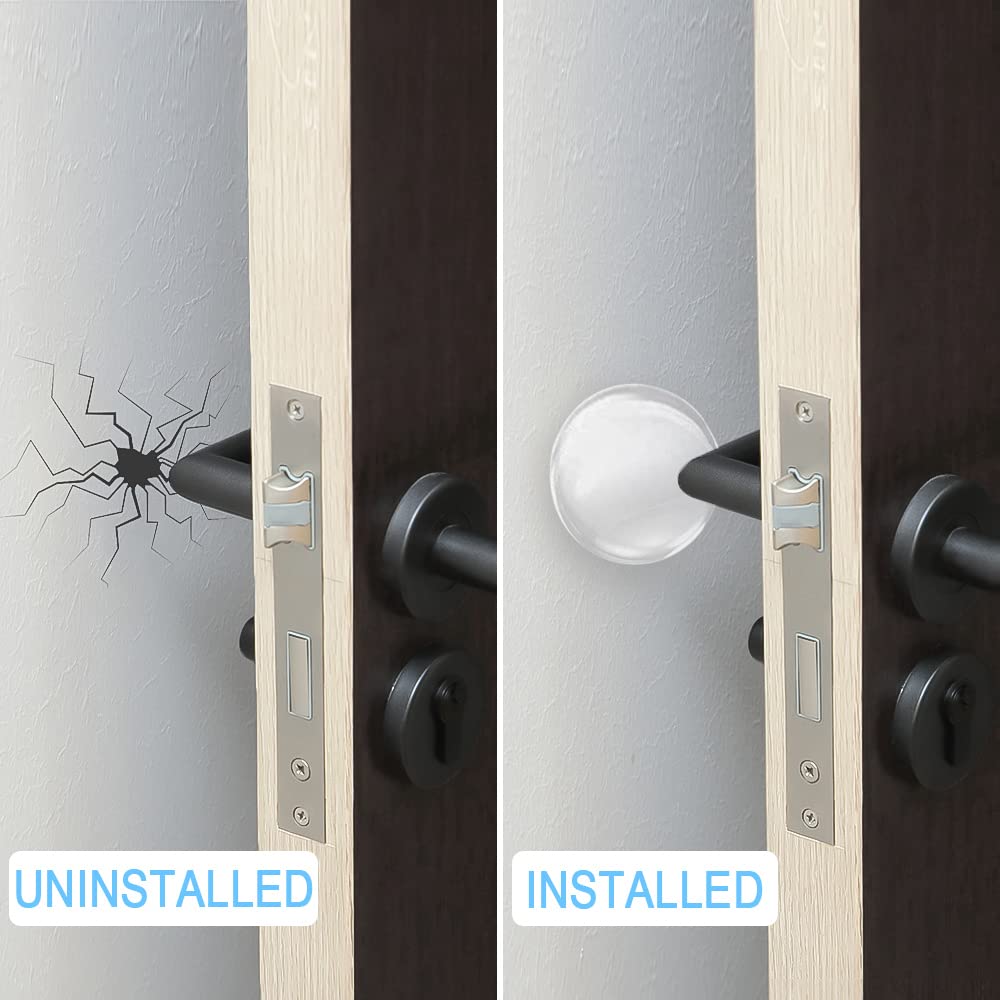 Paquete De 6 Topes De Puerta De Pared De Goma Autoadhesivos, Blanco