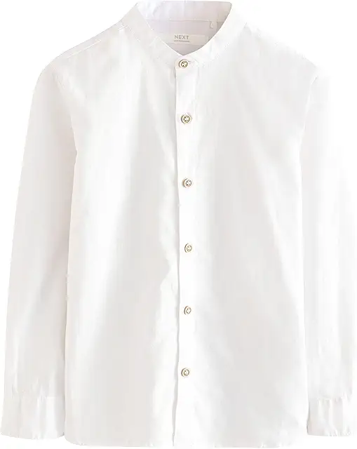 Camisa Niño Cuello Mao Manga Larga Henley Mezcla Lino