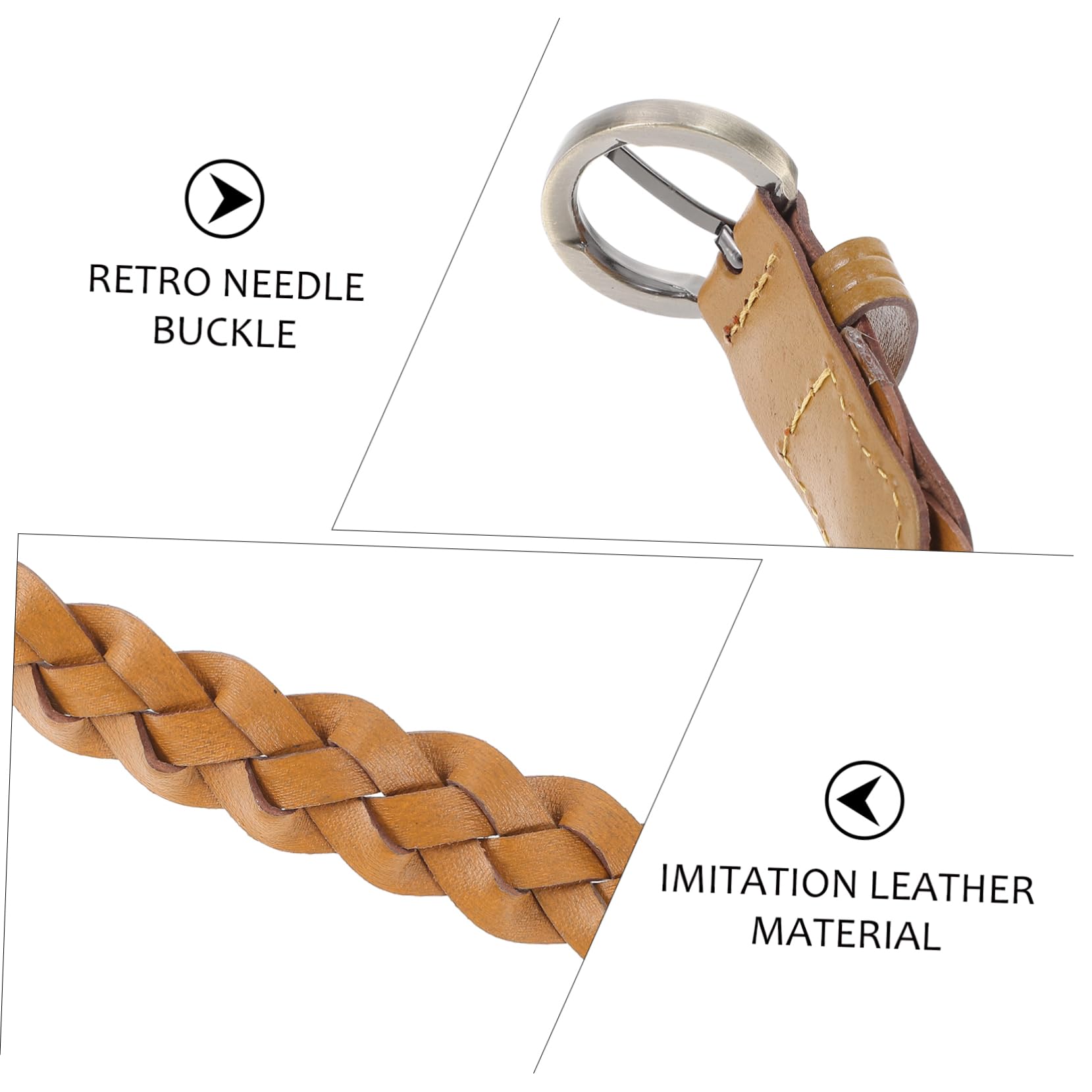 Holibanna Female Waist Belt Woven Belt Brown Needle Buckle for Women Casual and Slimming Style