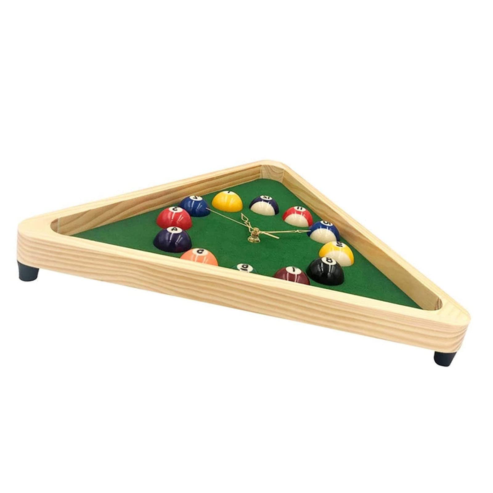 Lnlscle Driehoek Biljart Houten Klok, Biljart Wandklok, Cand Silent Beweging, Gebruikt voor Slaapkamer Woonkamer of Club Decoratie