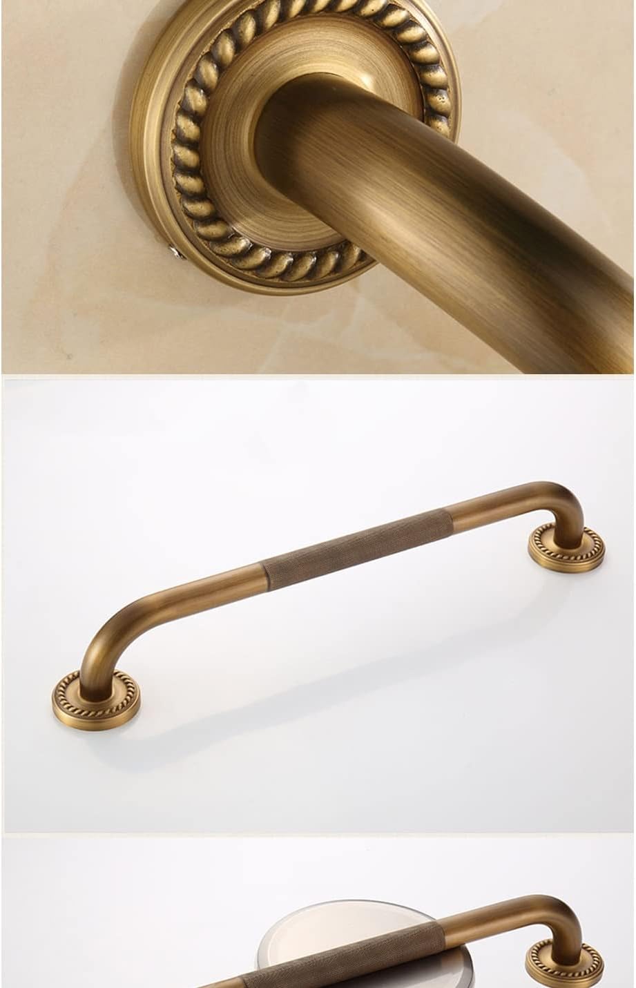 Grab Bars Bathtub Rails 30/35/50/52cm Antique Brass Bathroom Bathtub Toilet Handrail Shower Safety Support Handle Towel Rack Grab Rails