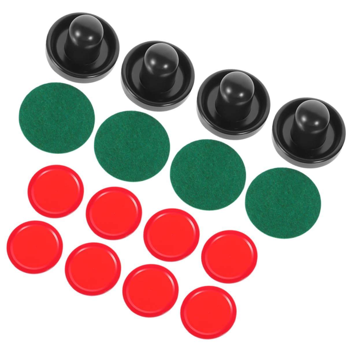 BESTonZON 10ensembles Patins De Remplacement Et Pucks De Hockey sur Glace Accessoires pour Tables De Jeu Ensemble De Poussoirs Bleus Rondelles Rouges Compatible avec Air Hockey