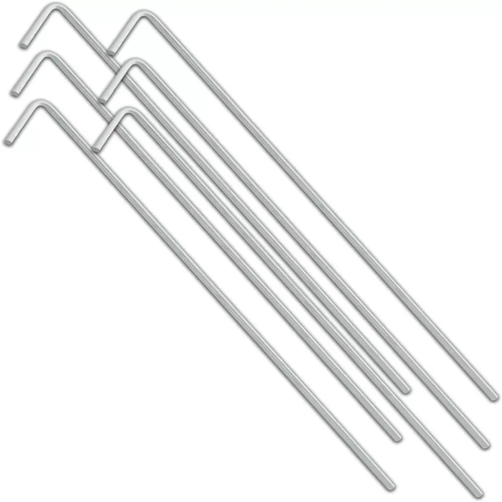 Piquets de Tente Robustes en Acier galvanisé, 50 pièces, Pointe Pointue argentée, Feuille Sol Camping, Ancre, Accessoires pour Le Camping, Les Voyages