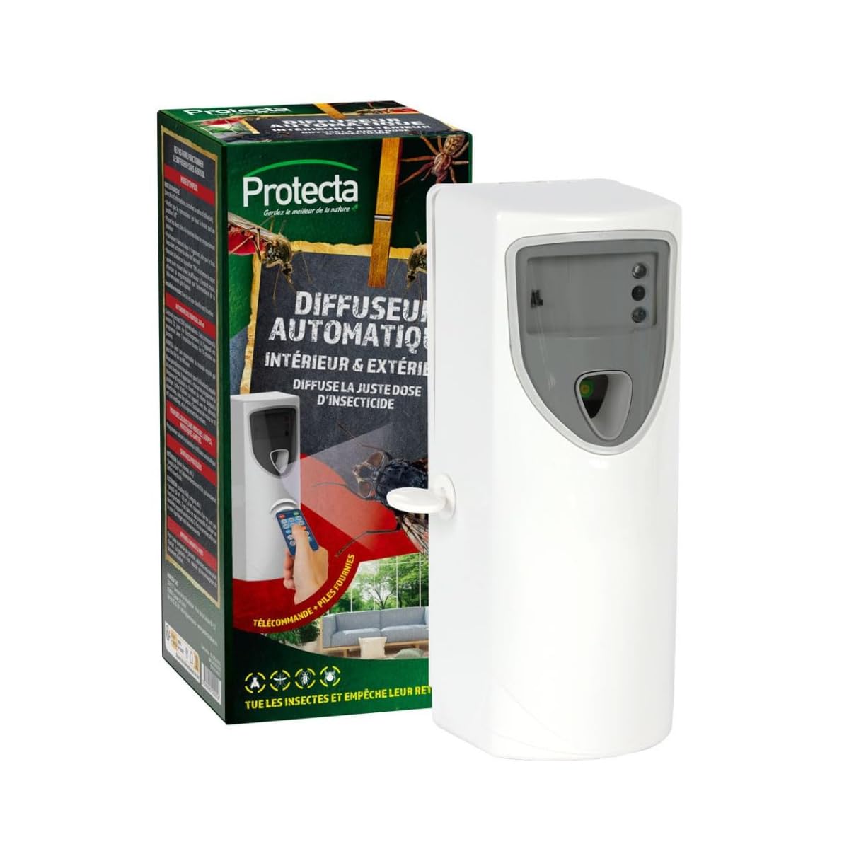 Protecta - Diffuseur automatique d'insecticides au pyrèthre végétal + 1 recharge