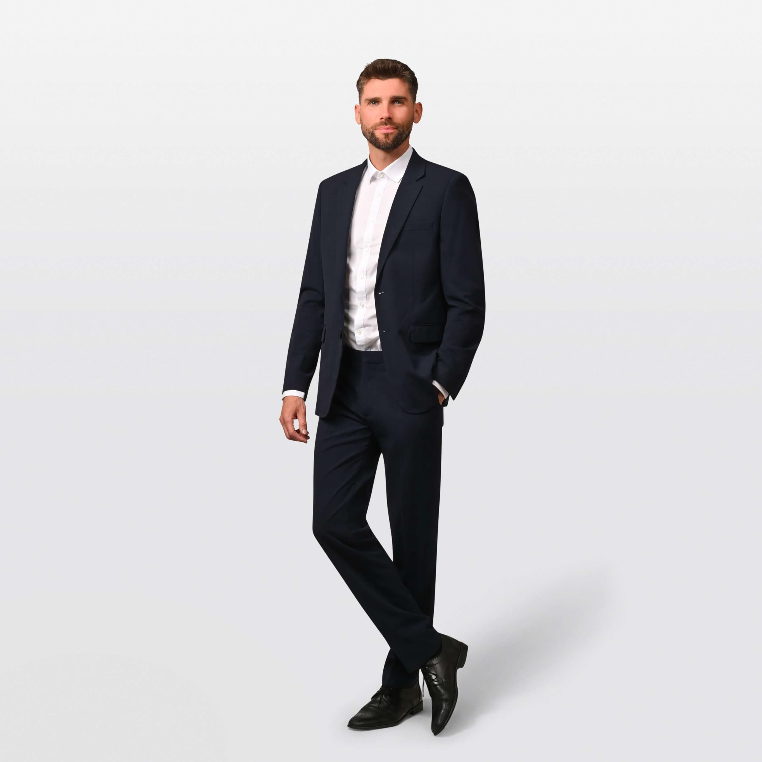 Herren 2-TLG. Business Anzug Regular Fit - Anzughose & Sakko - mit Kleidersack