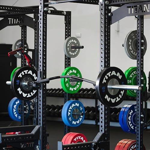 Miniatura 3 de Titan Fitness Barra eléctrica Yukon de óxido negro, barra olímpica de 96 pulgadas con curvatura de 6 pulgadas para mayor comodidad durante