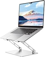JOIOT Adjustable Ergonomic Aluminum Laptop Stand Riser for Desk - Portable Holder for 10-17.3" Laptops & Tablets, Silver