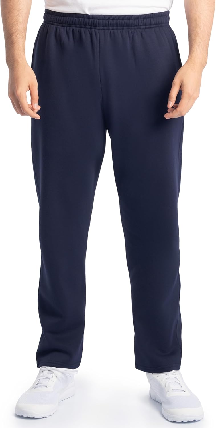Fruit of The Loom Mens Eversoft Fleece Open Bottom Sweatpants with Pockets, Relaxed Fit, Moisture Wicking, Breathable