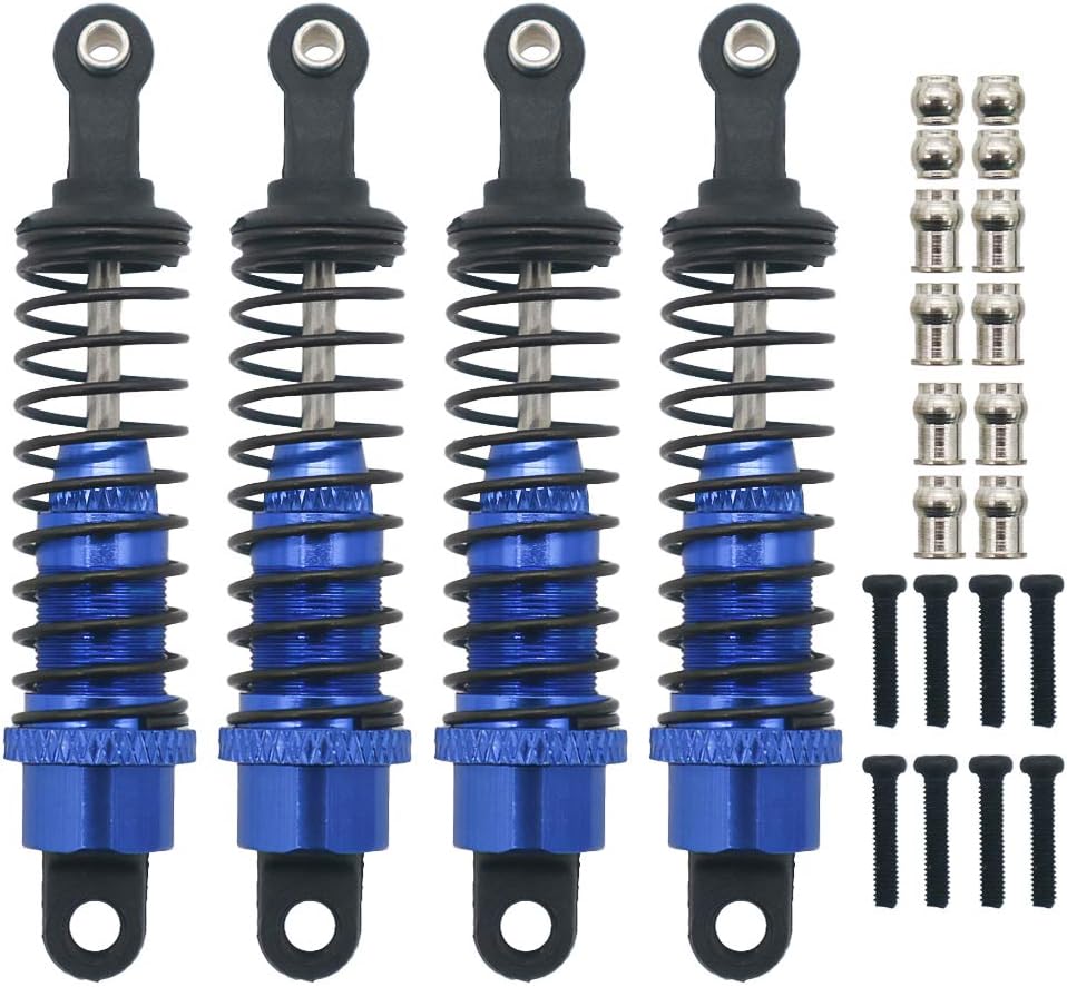 RC Adjustable Shocks Absorber Springs Set Upgrade Parts 70mm 1/16 Buggy Truck Off-Road HPI HSP Traxxas Losi Axial Tamiya Redcat Car(Dark Blue)