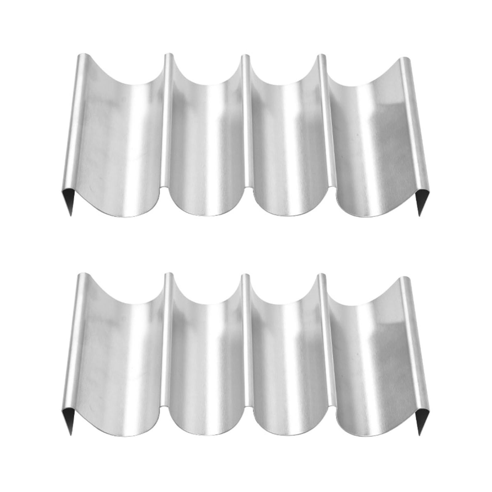 Angoily Edelstahl Taco Halter 2Er Set Multi-Slot Taco Ständer Kompakt Für Küche Party Camping Robuster Halter Zur Stabilen Präsentation Von Tacos Und Pfannkuchen