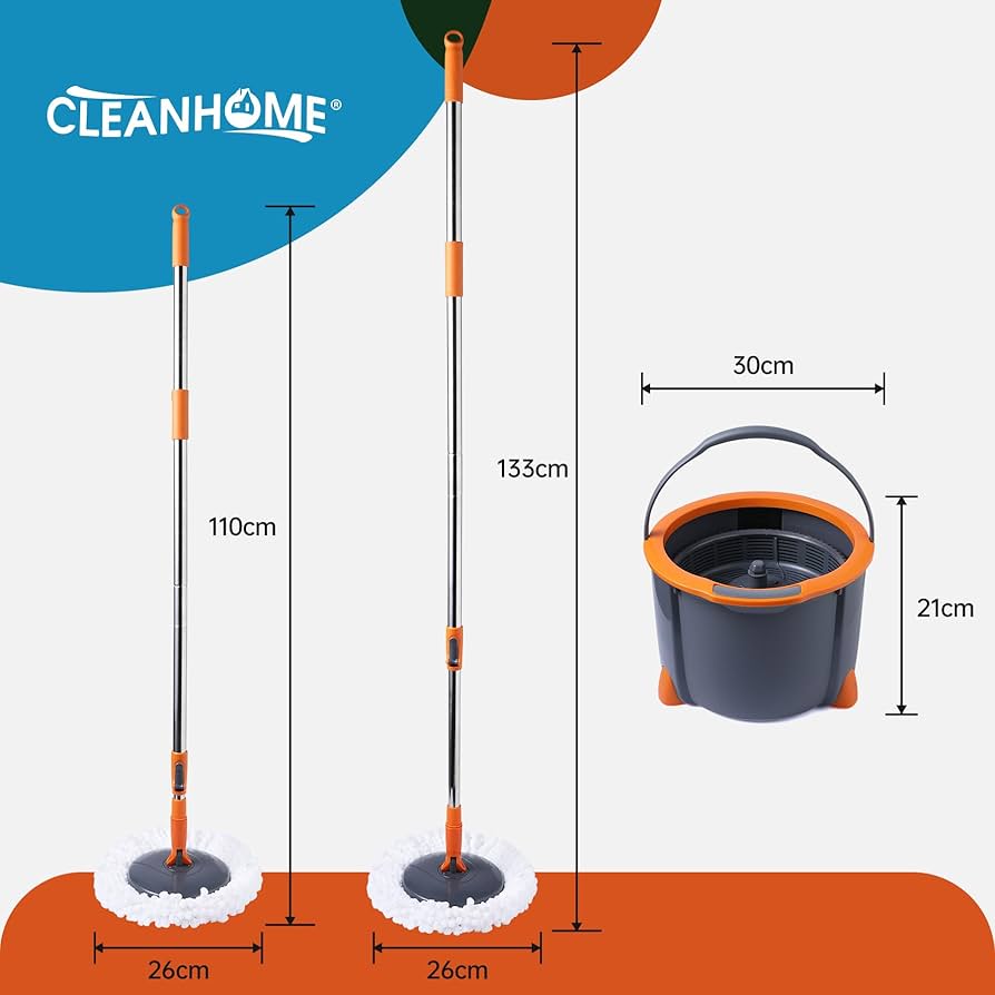 Amazon｜CLEANHOME 回転モップ フローリング モップ バケツ付き