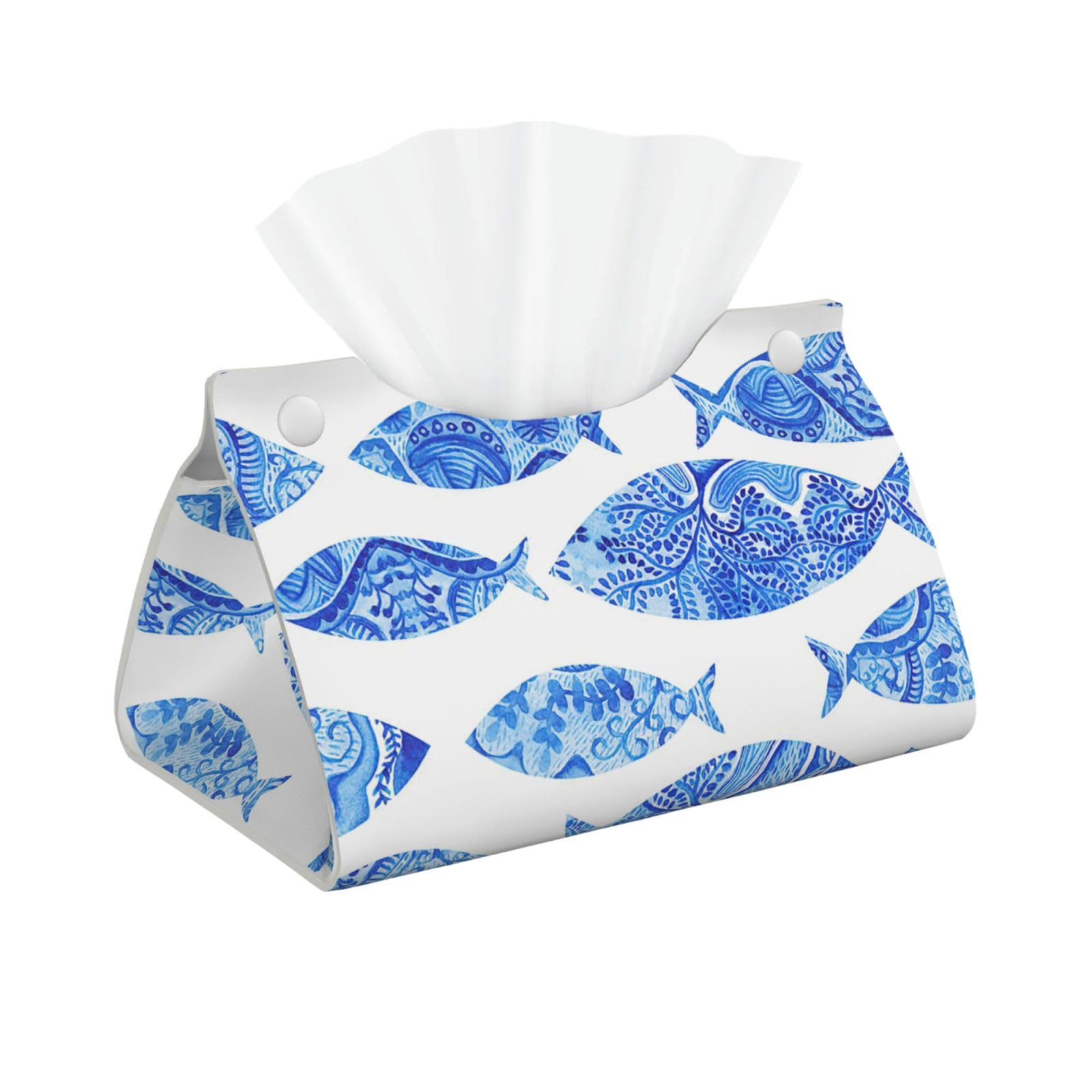 Fish Painting Print Long Tissue Box Cover Tissue Dispenser Box For Living Room, Office, Car, Bathroom