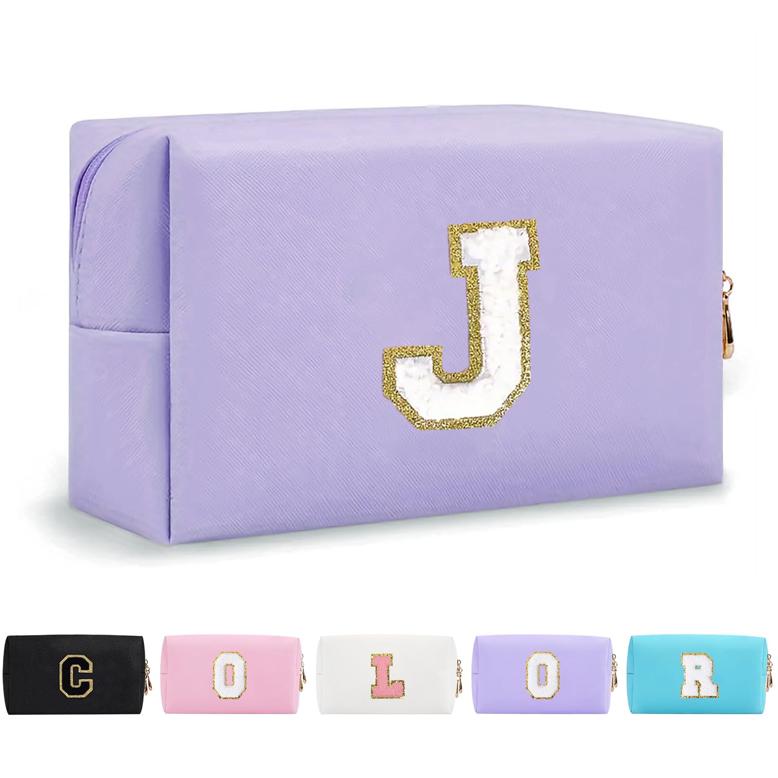 Bolsa de Maquillaje, Bolsa de Cosméticos Impermeable de Viaje, PU Cuero, Neceser de Baño, Bolsa De Aseo Y Almacenamiento para Mujer,Cosas Preppy para niñas Adolescentes (Letra A-Z) — view 74