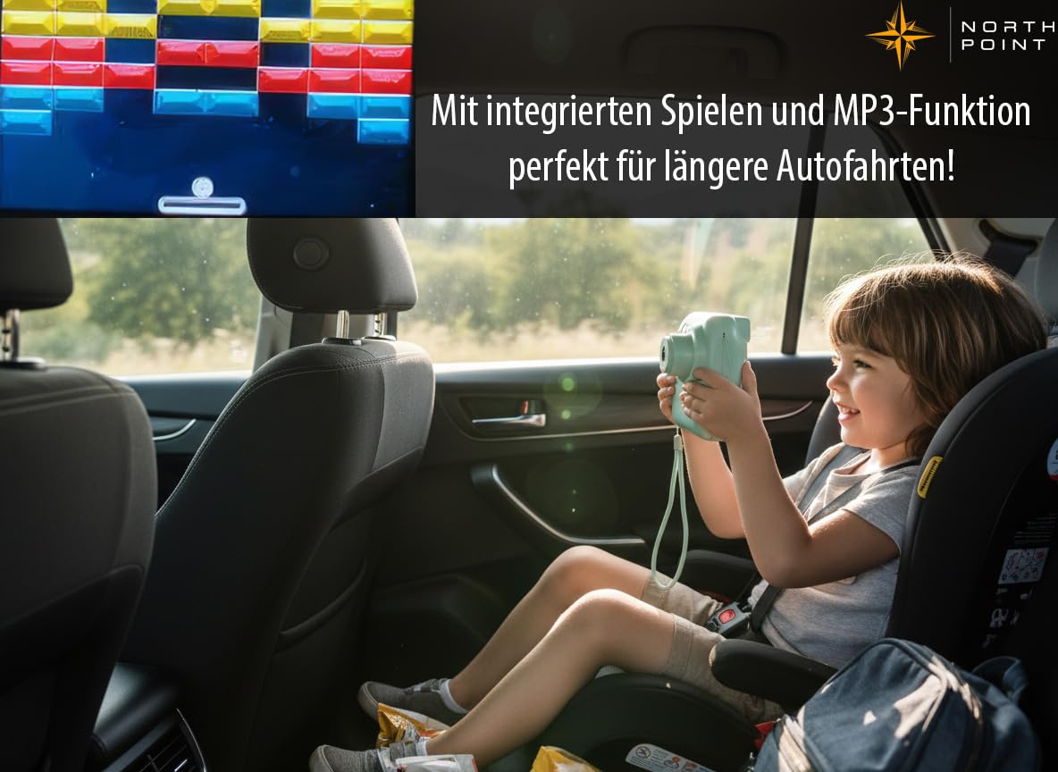 Northpoint Instant Kamera Sofortbildkamera Kinder 12MP, Thermodruck, HD-Videoqualität, Spiele, MP3-Funktion