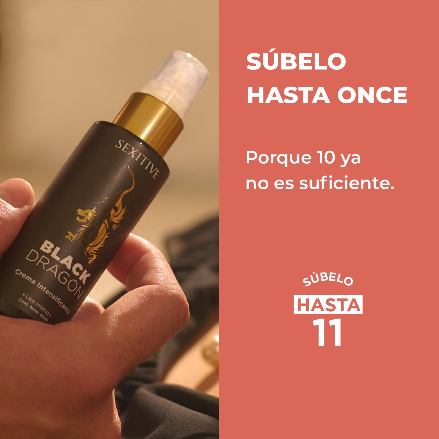Crema potenciadora de la erección BLACK DRAGON. Efecto Frio-Calor. Más resistencia y virilidad. Mejora el rendimiento sexual masculino con erecciones más intensas y duraderas - 50ml