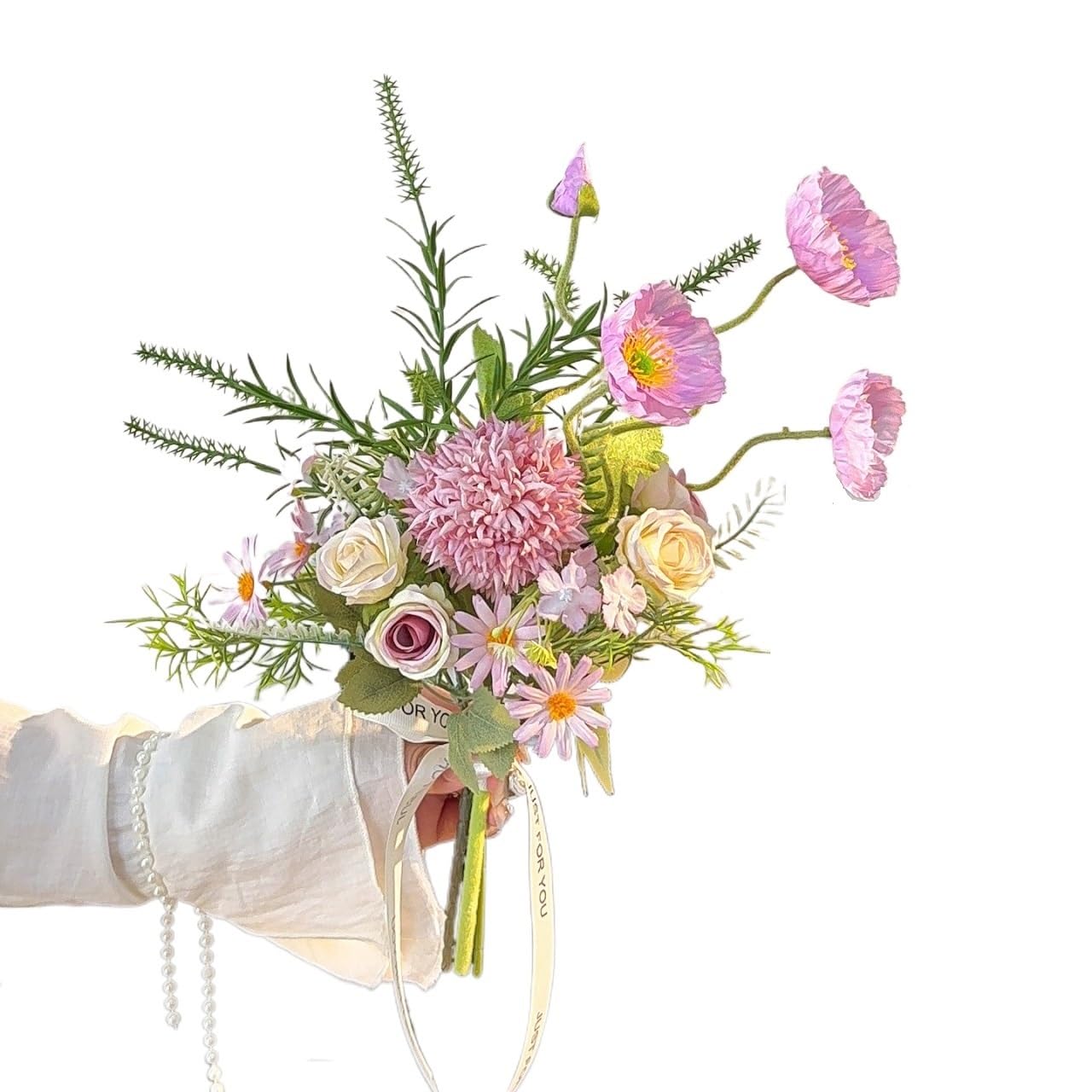 WLH Alexanders Artificial Fake Flowers Plants Silk Flower Arrangements Wedding Bouquets Decorations for Home Party Décor faux flower(Lila)