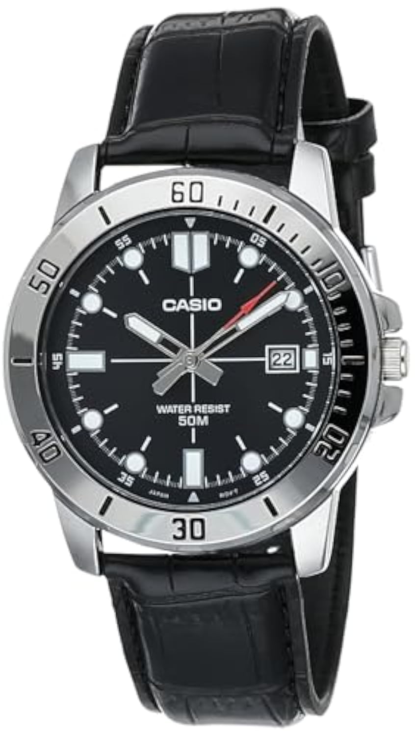 Casio watch men analog brown dial stainless steel