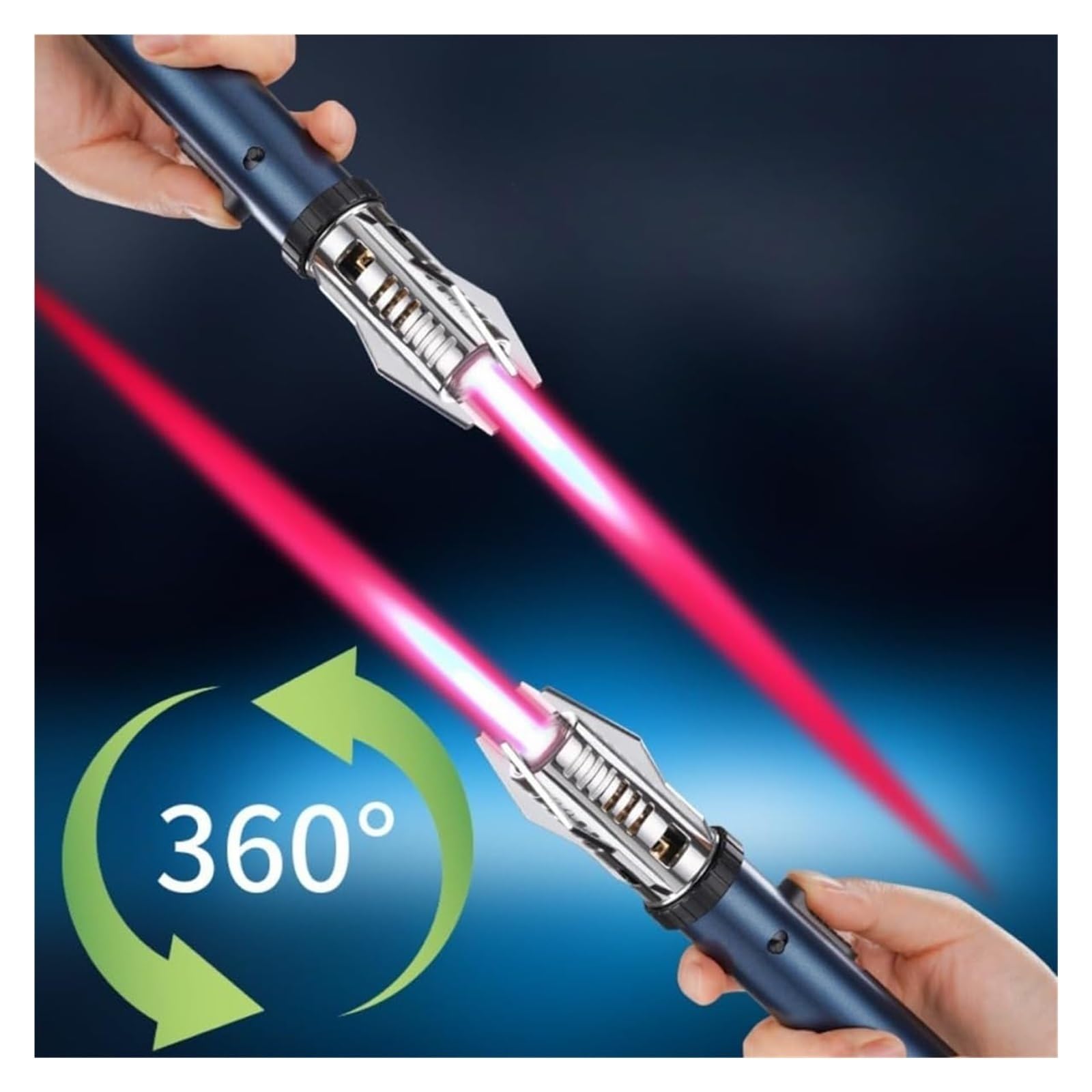 Dual Flame-aansteker, winddichte, navulbare, verstelbare Jet Flame