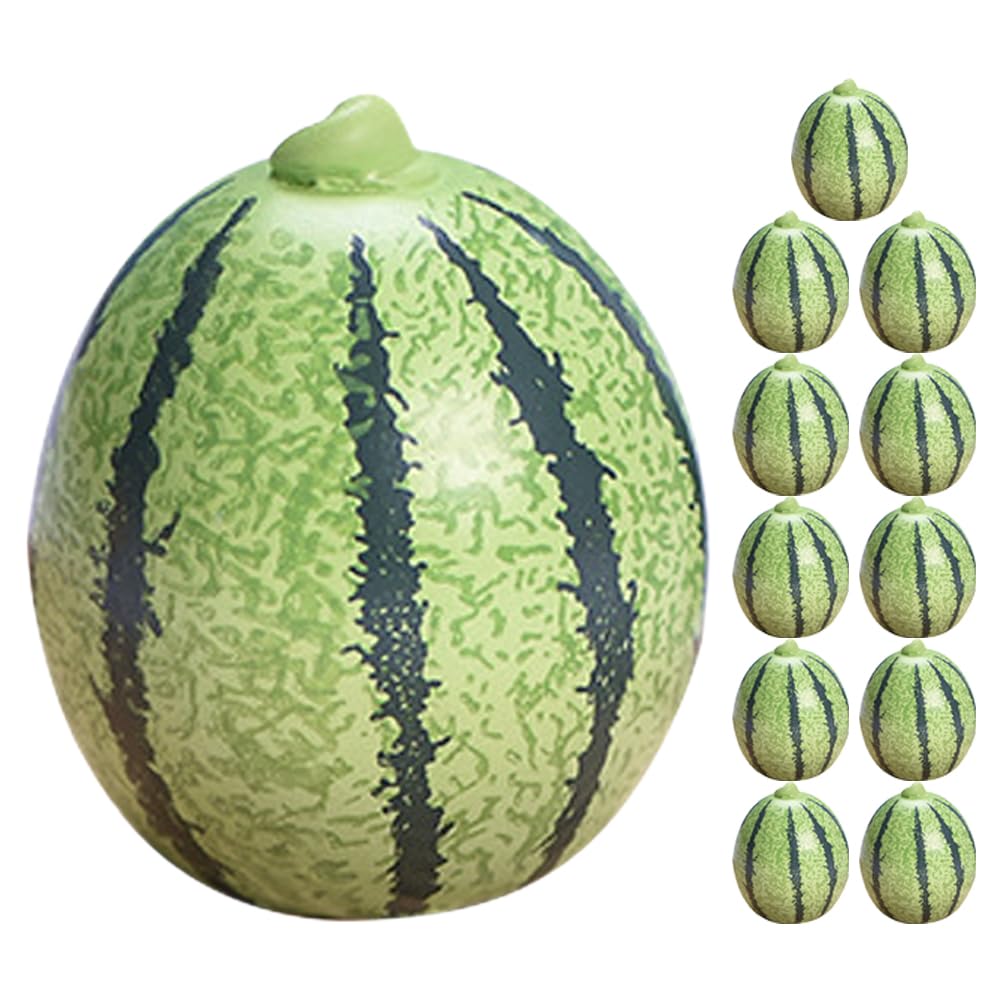 LOGOFUN 12pcs Fake Mini Watermelons Mini Artificial Watermelon Lifelike Miniature Fruits Photo Prop for Shop Window Display