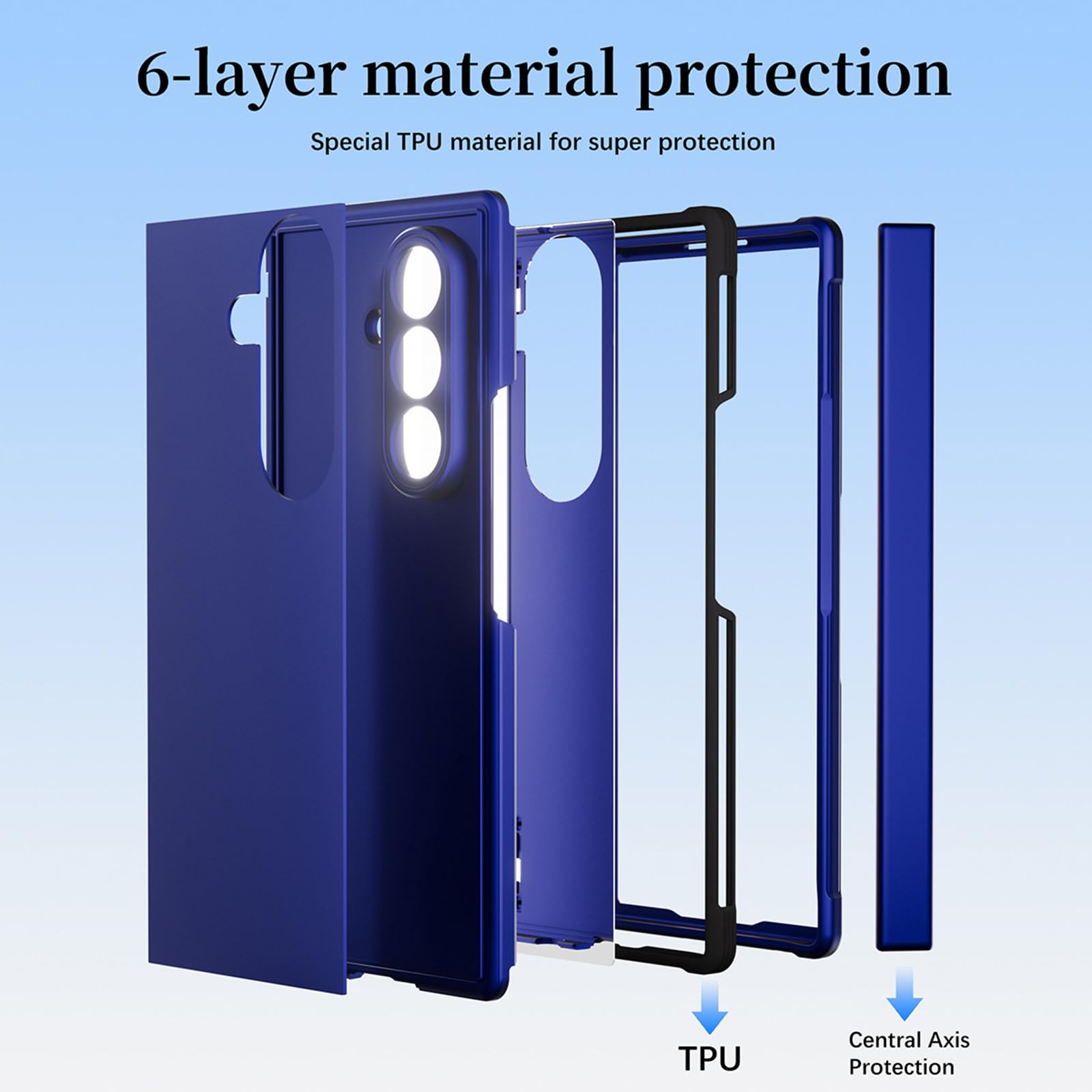 Galvanik Hülle für Samsung Galaxy Z Fold 8 Ultra, Gefrostet Rutschfeste