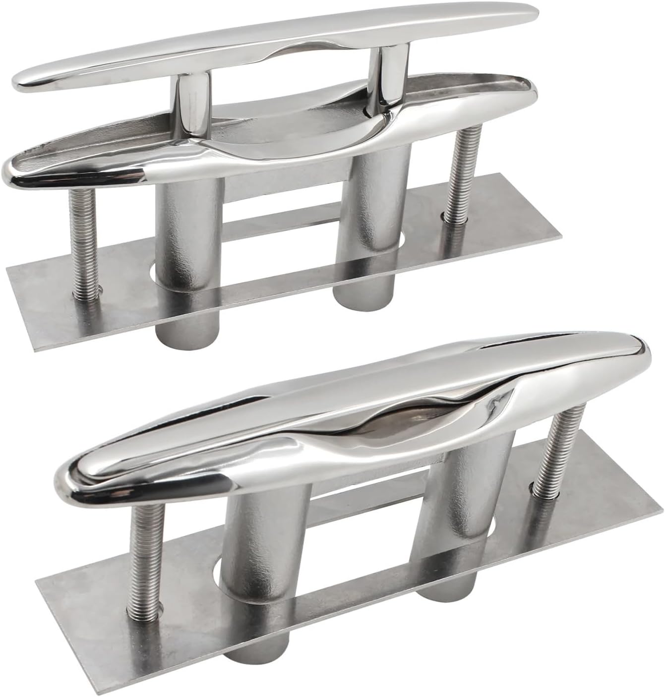 2 Pcs 6 Inch Marine Pull Up Cleat Boat Dock Stainless Steel 316 Flush Mount Retractable Mooring Rope Boat Dock Pop Up Cleat