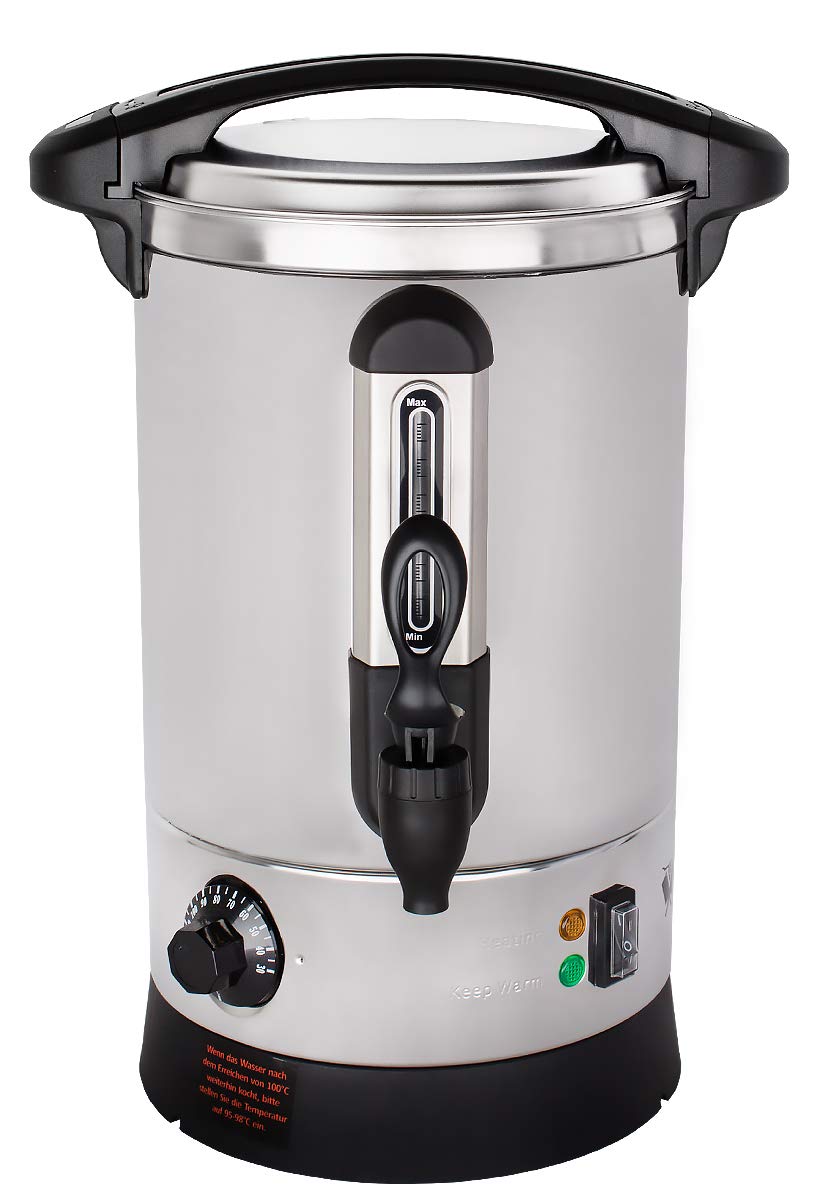 Beeketal 'BGWK5' Gastro Glühweinkocher 5 Liter Volumen mit Füllstandskala, Anit-Tropf Zapfhahn und stufenlos regelbarem Thermostat (30-110 °C), Profi Edelstahl Wasserkocher mit 1500 Watt Leistung Küche, Haushalt & Wohnen