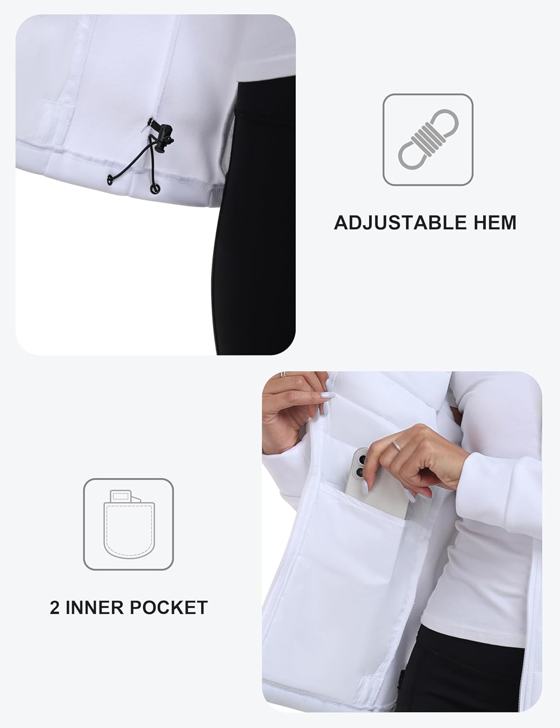 MoFiz Women's Softshell Jacket with Hood Fleece Lined Warm Lightweight Waterproof Insulated Fall Running Coat - Image 5