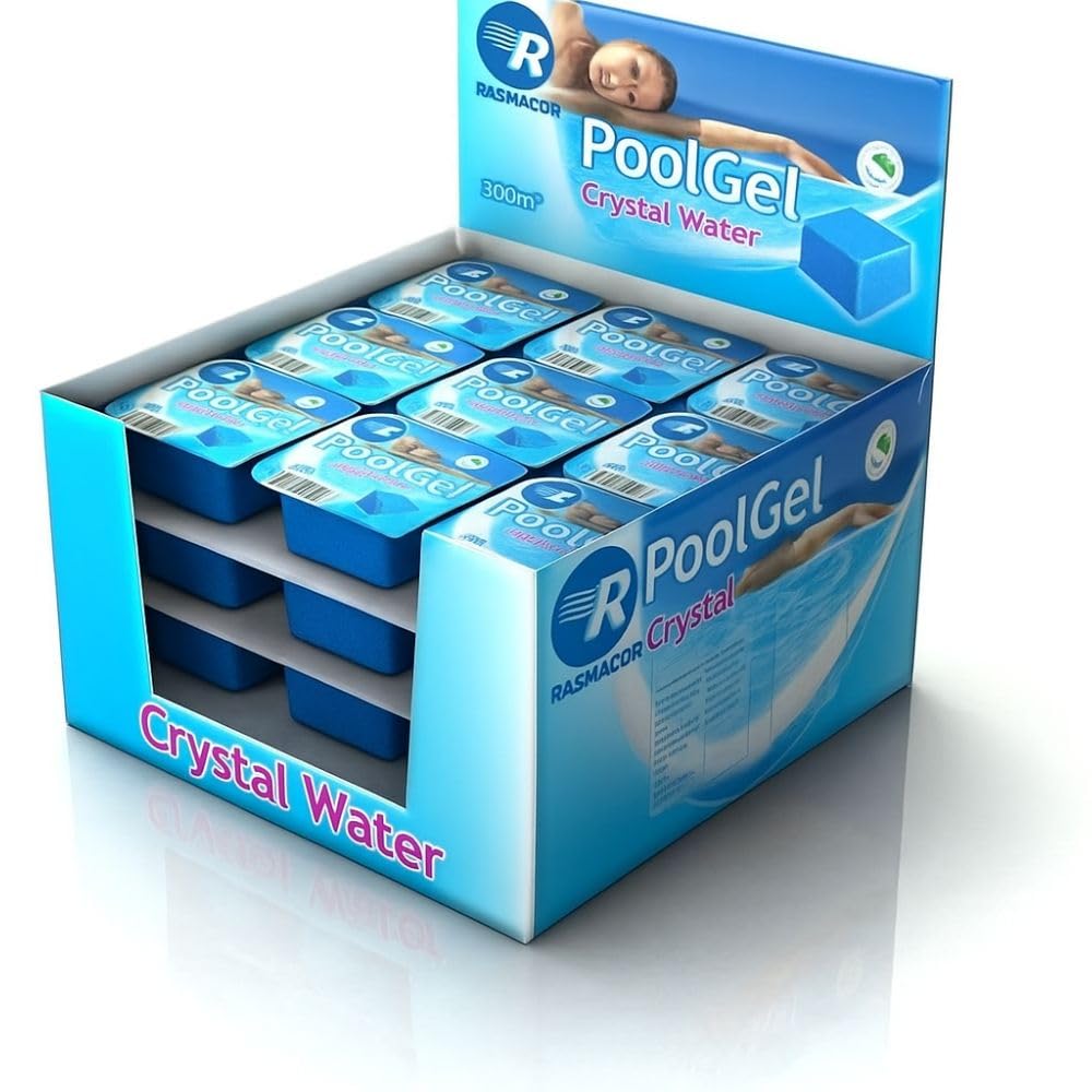 RASMACOR Pack 10 Unidades Floculante Gel monodosis | Limpiador y clarificador de Agua para Piscinas| Transparencia Total del Agua |