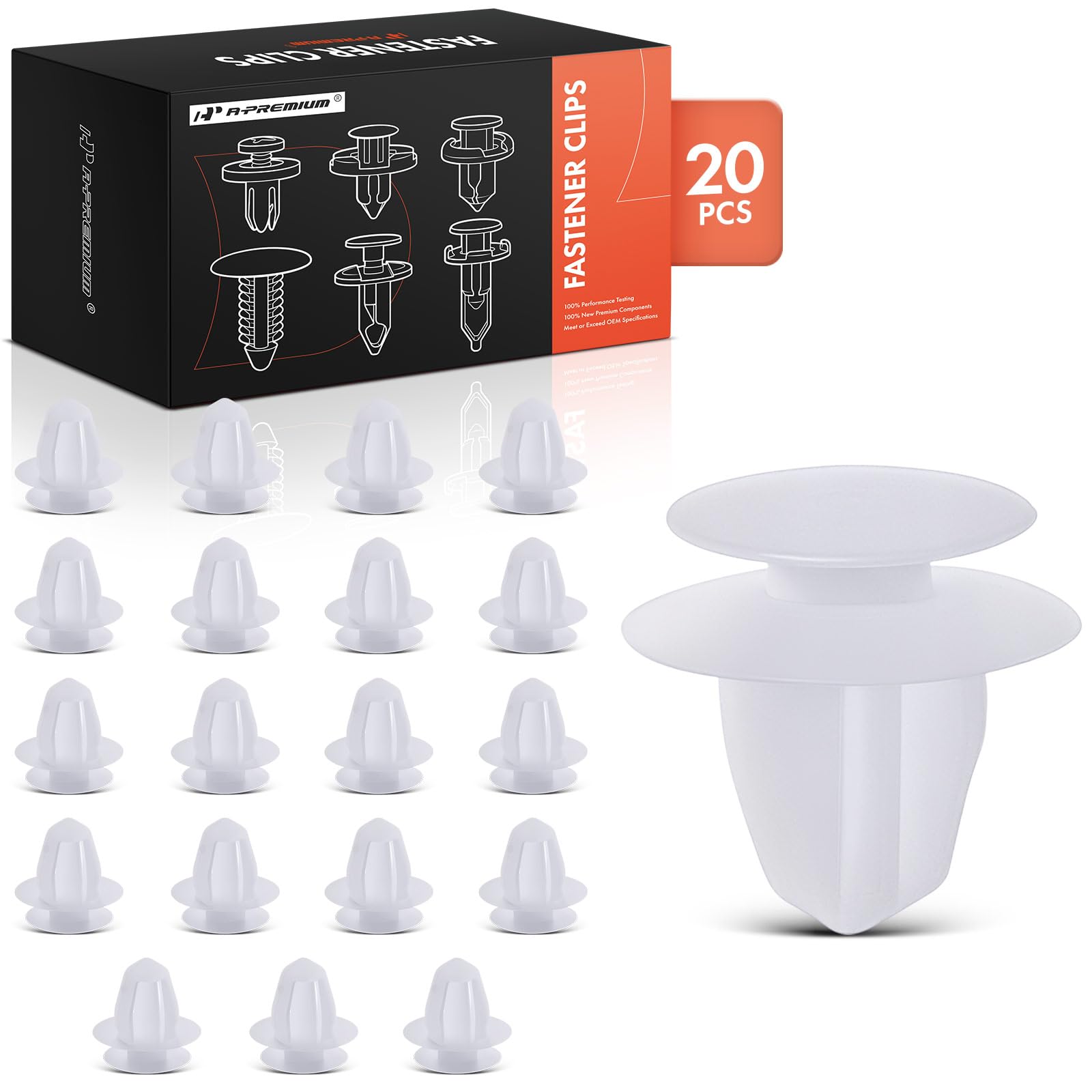 A-Premium 20 PCS Nylon Side Panel Car Retainer Fastener Push Pin Clips Compatible with Honda CR-V 1997-2001/2007-2019 Civic 1996-2005 Accord 1998-2010 Fit 2009-2013 Element Odyssey Pilot Prelude