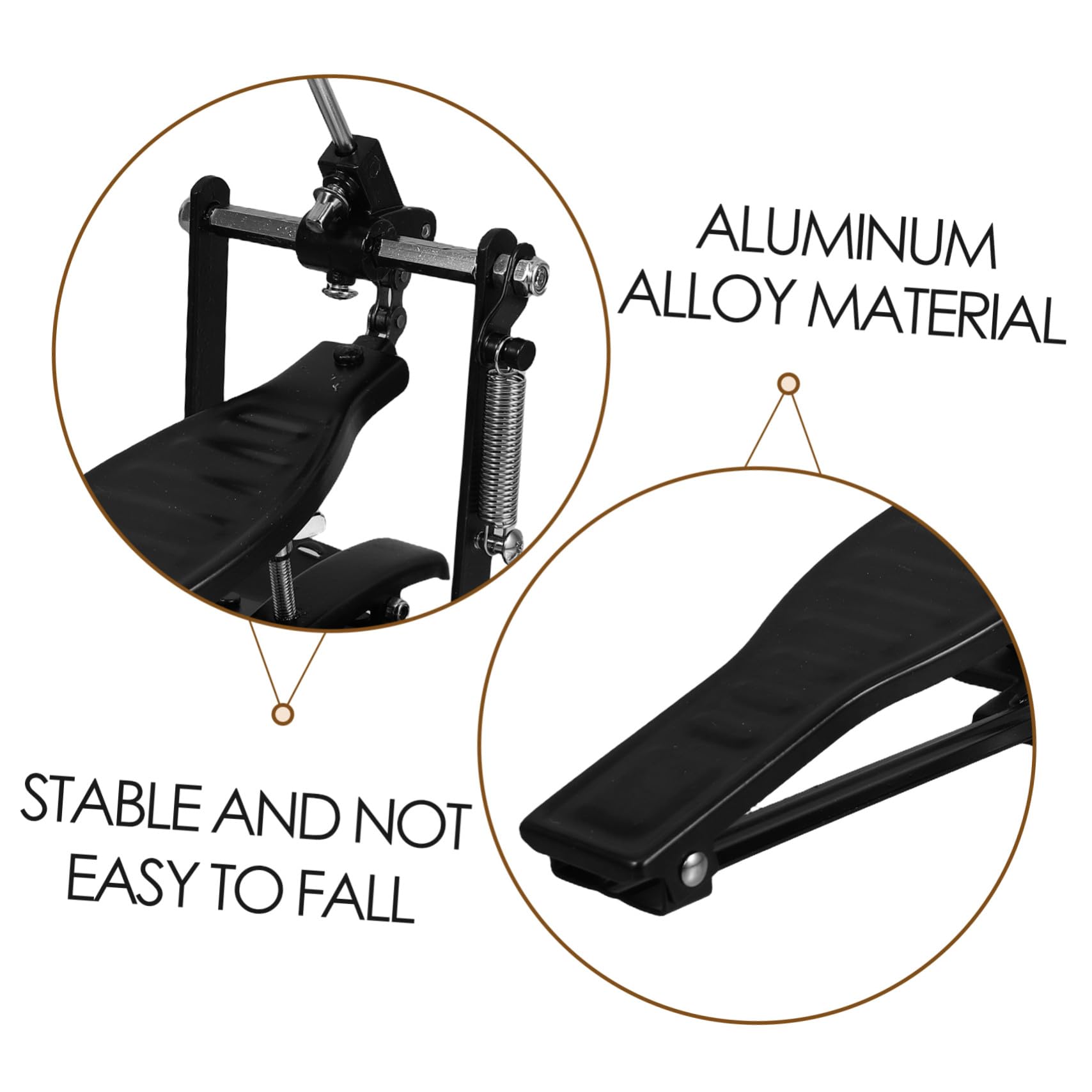 Mikinona Pédale de Grosse Caisse Alliage Aluminium Léger Accessoire et Compatible avec Plusieurs Kits de Batterie Facile à Remplacer et Utiliser