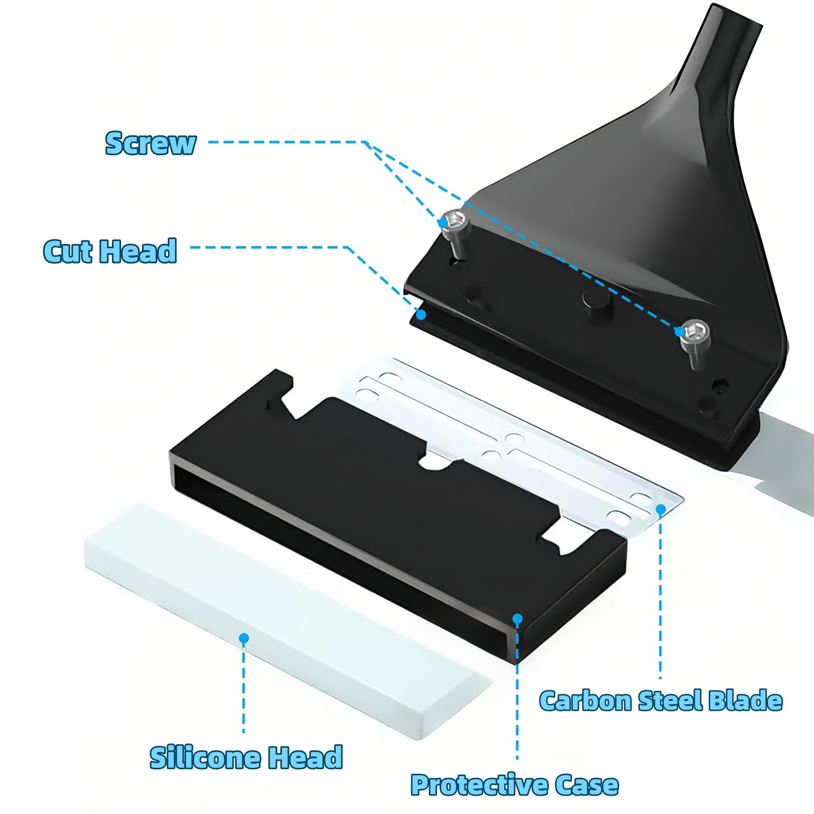 Algues Grattoir, Nettoyeur de Grattoir Algues, Aquarium Scraper, Racloir pour Aquarium Nettoyeurs d'Algues, Rasoir de Nettoyage Aquarium, Algues Grattoir pour Aquarium (62 cm, 10 Lames de Rechange)