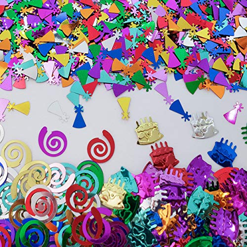 Birthday Confetti Birthday Cakes, Party Hats Curly #3012