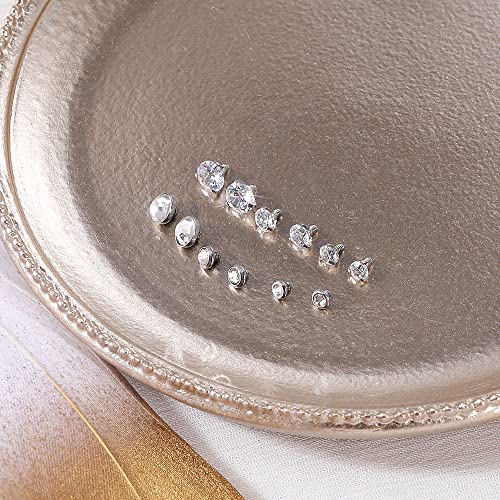 14G 4-20Pcs Surgical Steel Dermal Piercing Jewelry Cubic Zircon Micro Dermal Anchor Tops Titanium Base Dermal Piercing4