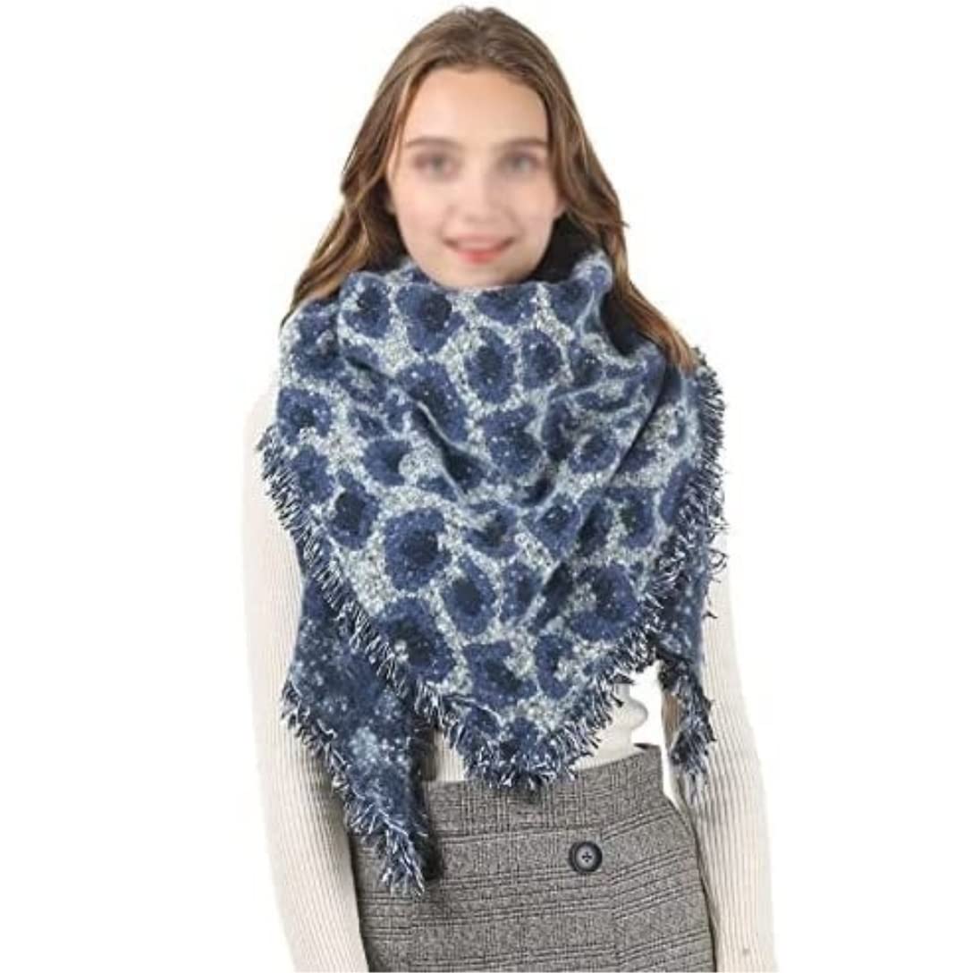 Szalik Lekki Szalik Imitacja Kaszmiru Trójkątny Leopard Print Ciepły Szal Stylowy Szal Miękkie
