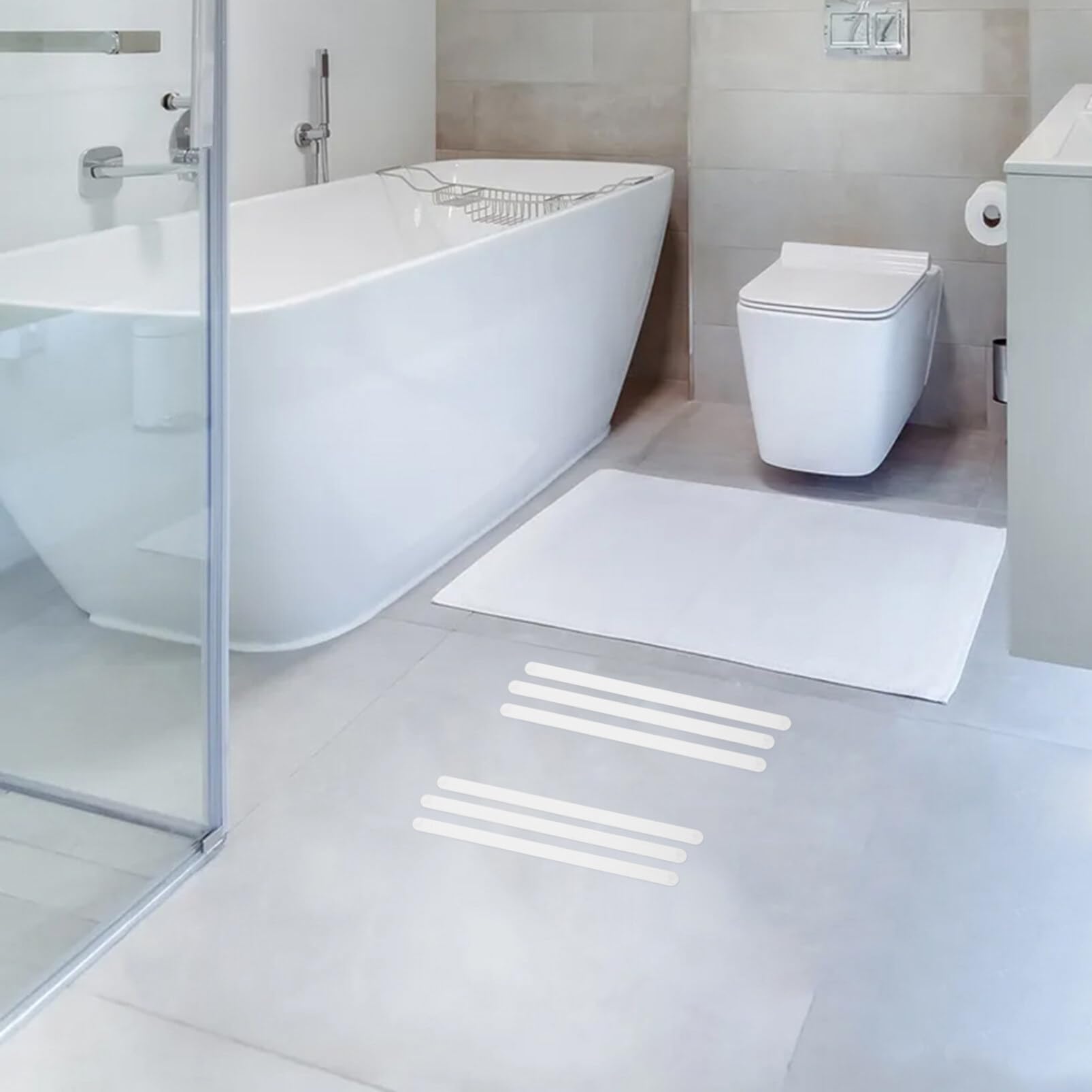 Luxshiny Peva Non-Slip Tape for Stairs 24pcs Indoor/Outdoor Slip Tape Stair Edging Strips