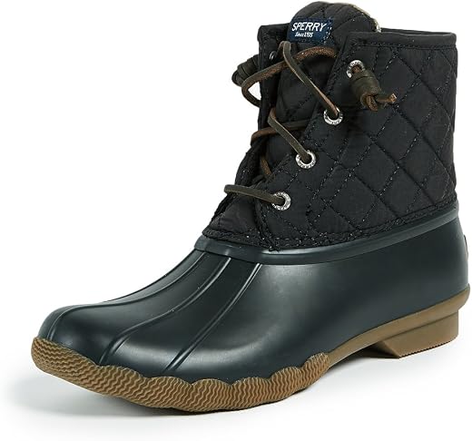 Sperry Women's Saltwater Shiny Quilted Rain Boot
