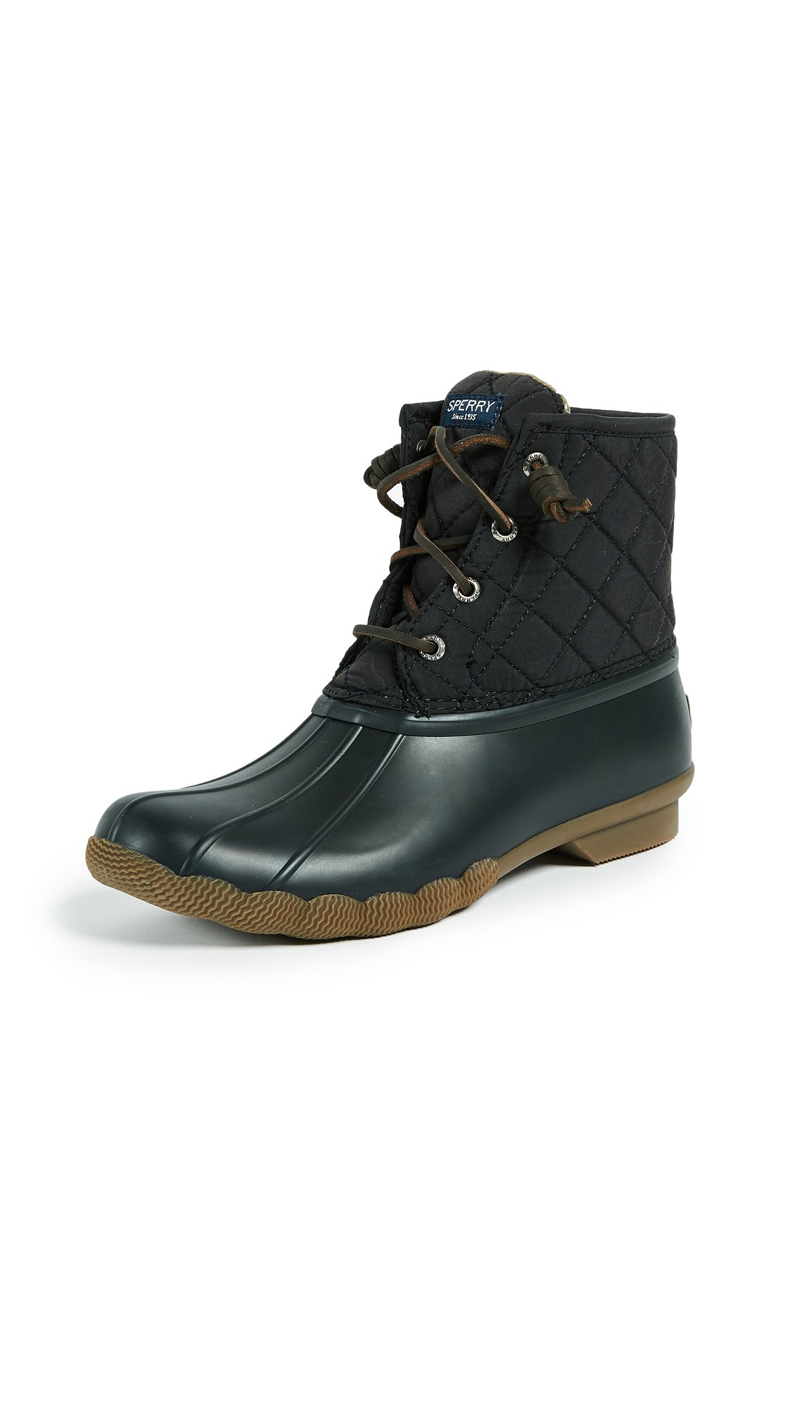 Sperry Women's Seasonal Saltwater Rain Boot, Black, 5.5M