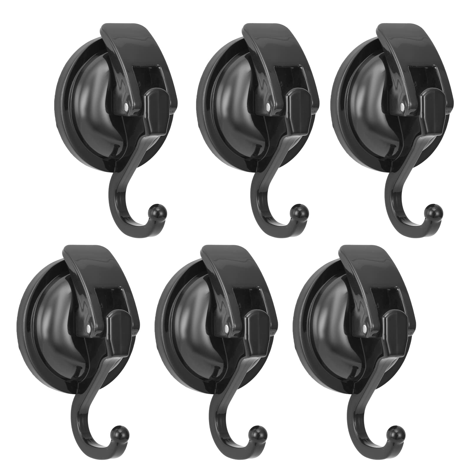Khdrvok Wreath Hanger,Black-Plated Plished Super Suction for Glass Window, Kitchen， Bathroom and Restroom, 6 Pack